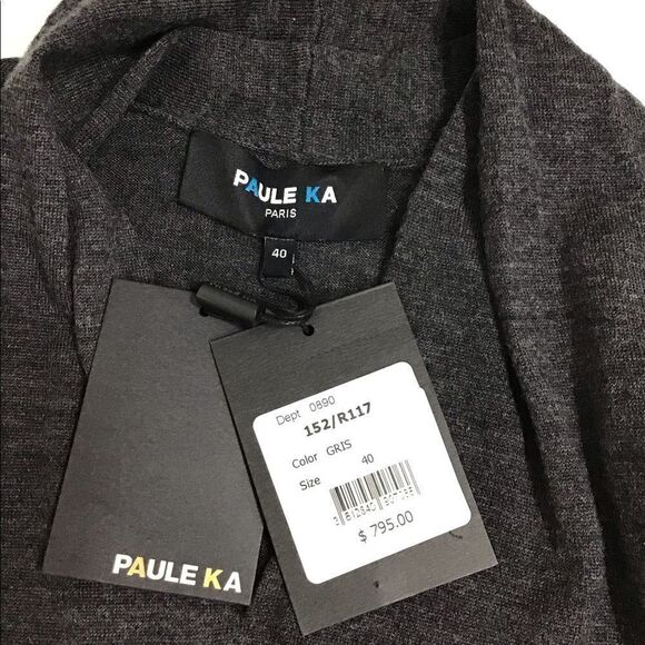 PAULE KA Paris Wool Thin Belt Midi Dress NWT Sz 40 - Picture 5 of 8